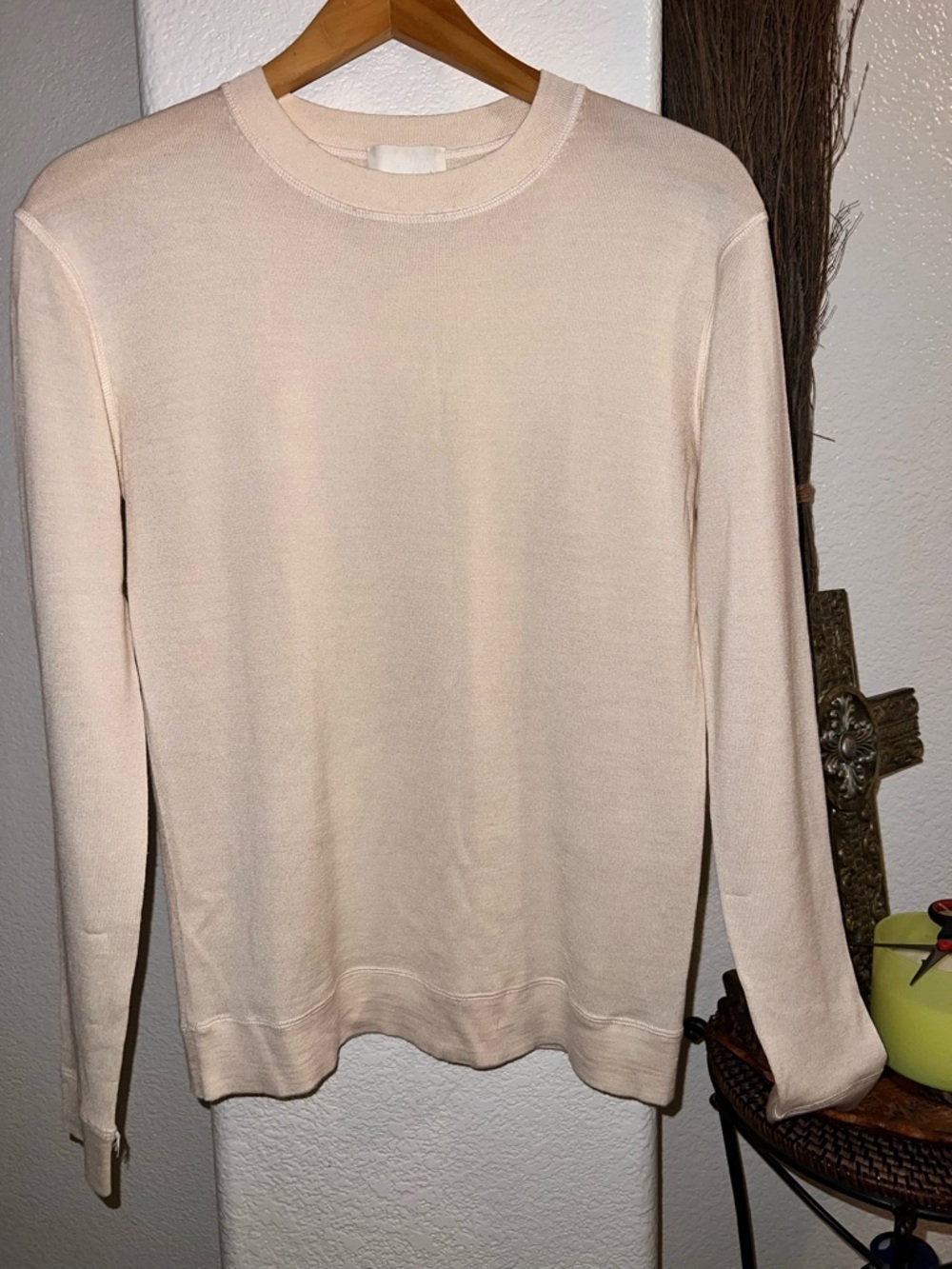 Womens Lightweight Crewneck Sweater - Beige